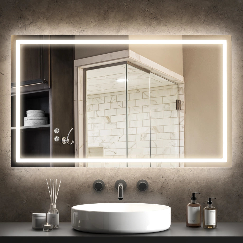 Specchio da Bagno LED con Antiappannante ¨C Minimal ¨C 100x60 cm