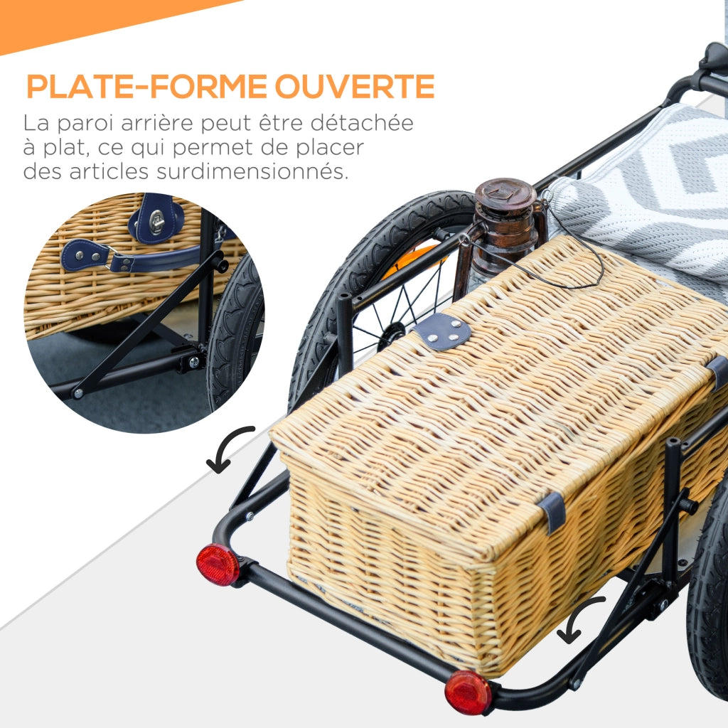 Rimorchio per bicicletta con cesto 65L ¨C Minimal ¨C grigio