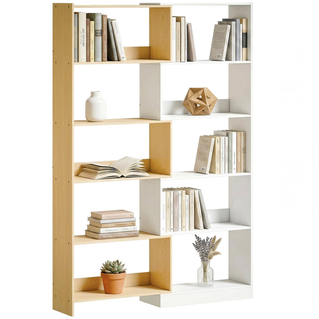 Libreria angolare girevole 5 ripiani ¨C Xylo ¨C legno rovere L 60-111x24x164cm