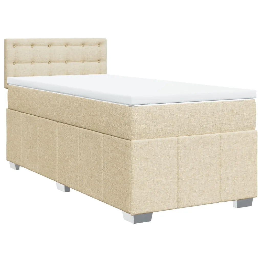 Giroletto a Molle con Materasso Crema 80x200 cm inTessuto