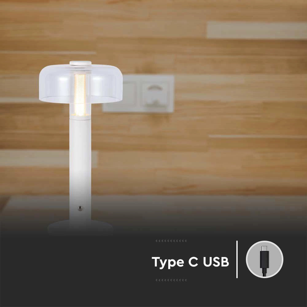Lampada da tavolo LED 1W 100lm dimmer USB-C bianca