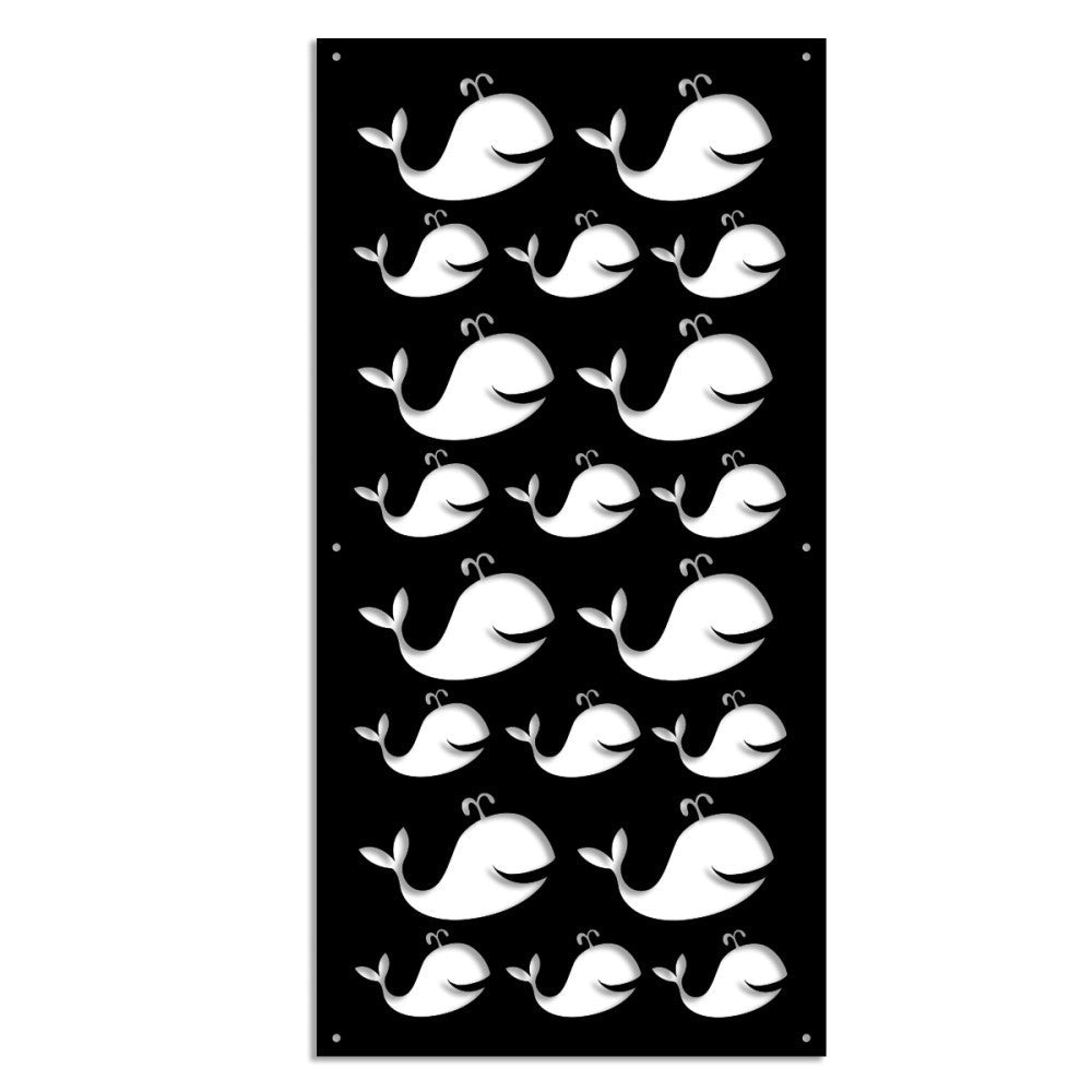 WHALE - Pannello in PVC traforato - Parasole Misura: 50x150 cm, Colore: nero