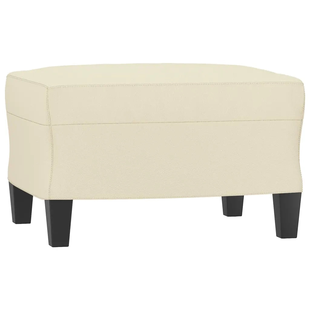 Poltrona con Poggiapiedi Crema 60 cm in Similpelle 3201238