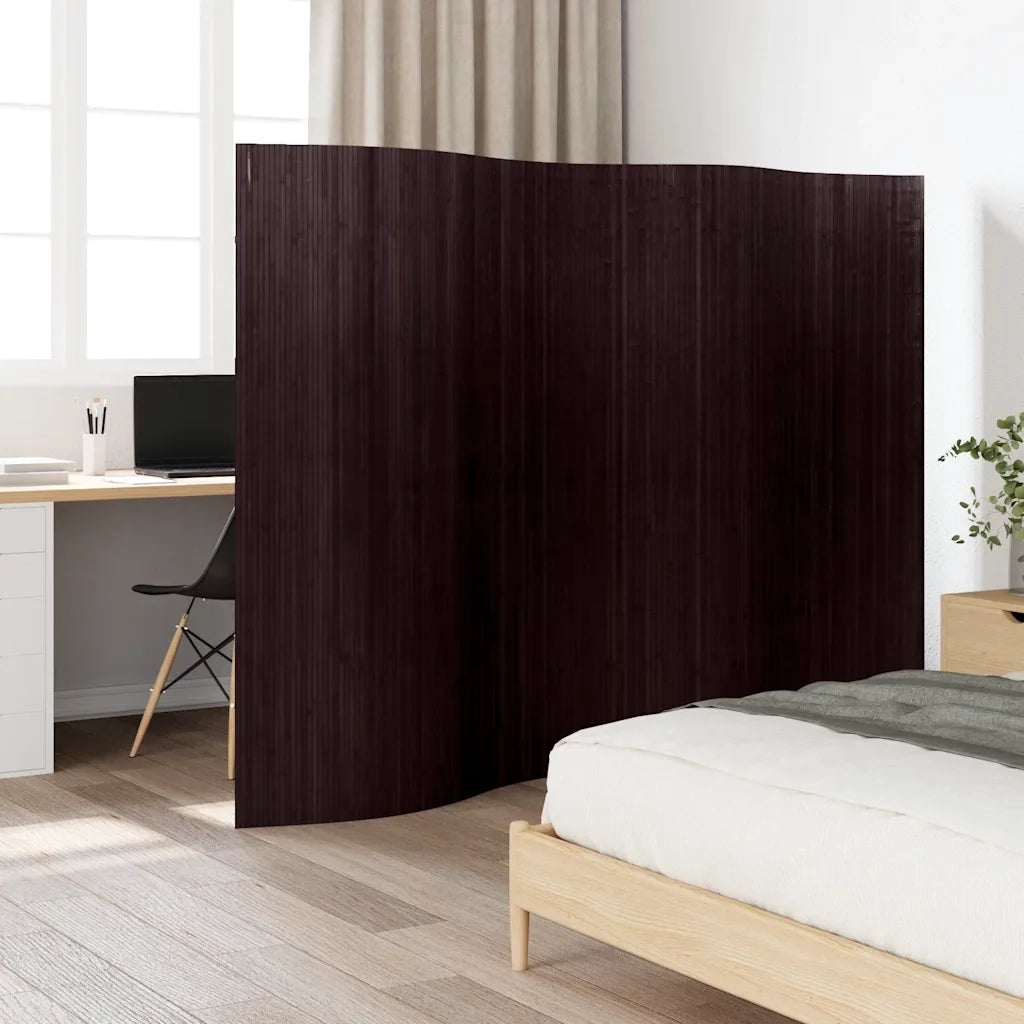 Pannello Divisore per la Stanza Bambù Marrone Scuro Larghezza 250 cm Altezza 165 cm 241669