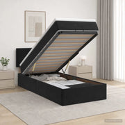 Letto ottomano con materasso Nero 80 x 200 cm Velluto 3456521