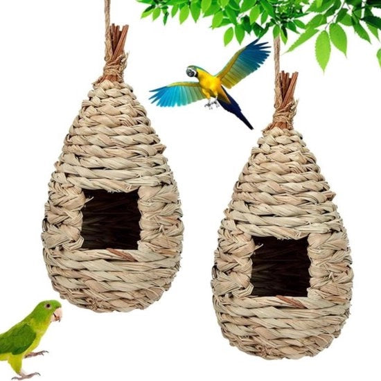 Nido per uccelli in erba - nido per uccelli in erba a mano - nido per uccelli resistente - nido per pappagalli canarini merlo beccafico