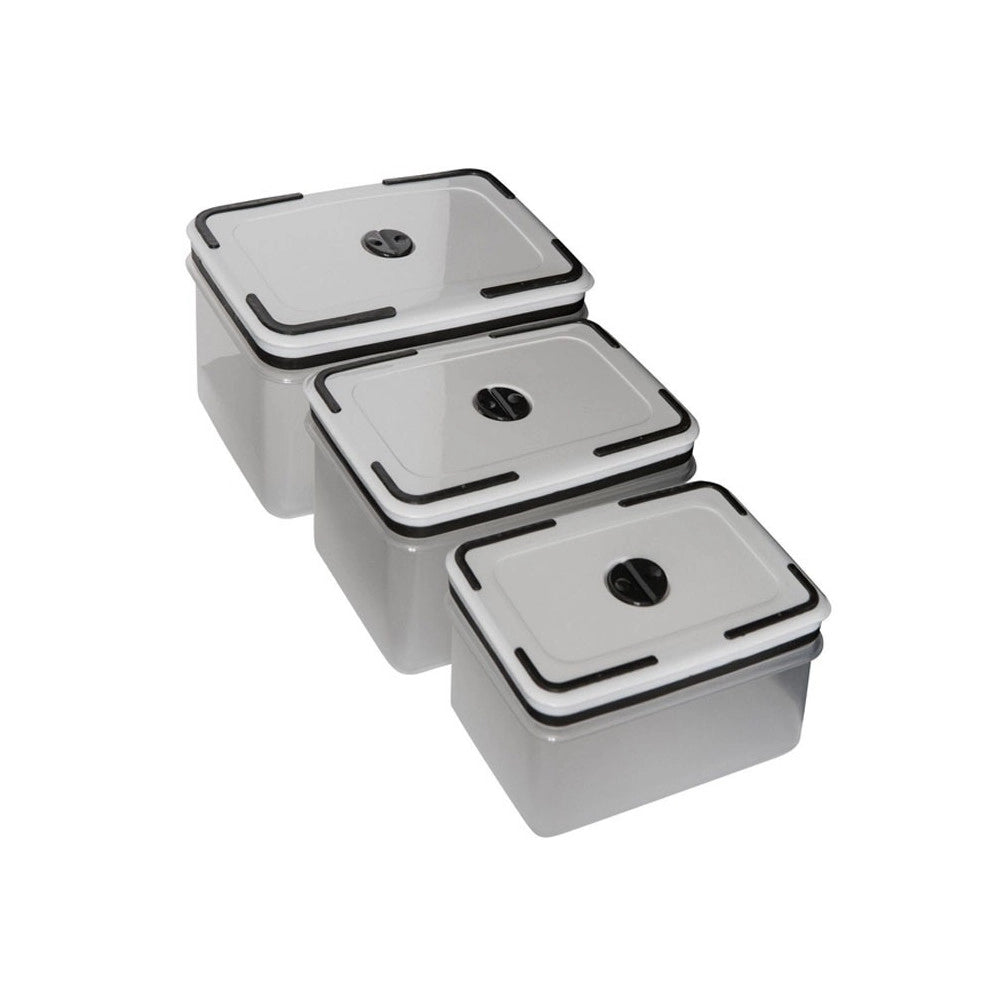 Trade Shop - 3 Pezzi Contenitore Cucina Per Cibo Pranzo Plastica Trasparente Salva Freschezza -