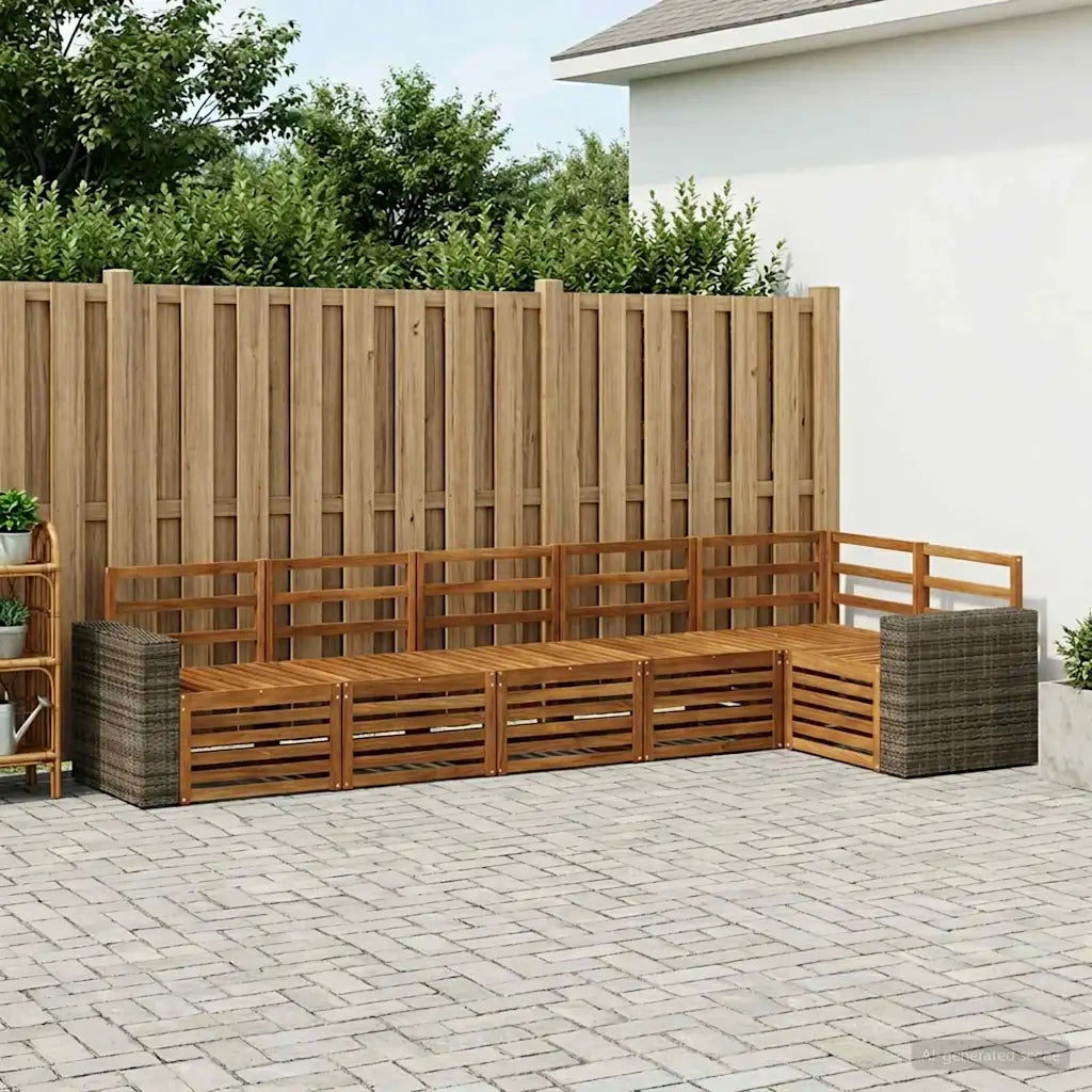 Set divano sezionale 6 pcs Naturale Legno di Acacia Massello 3384425