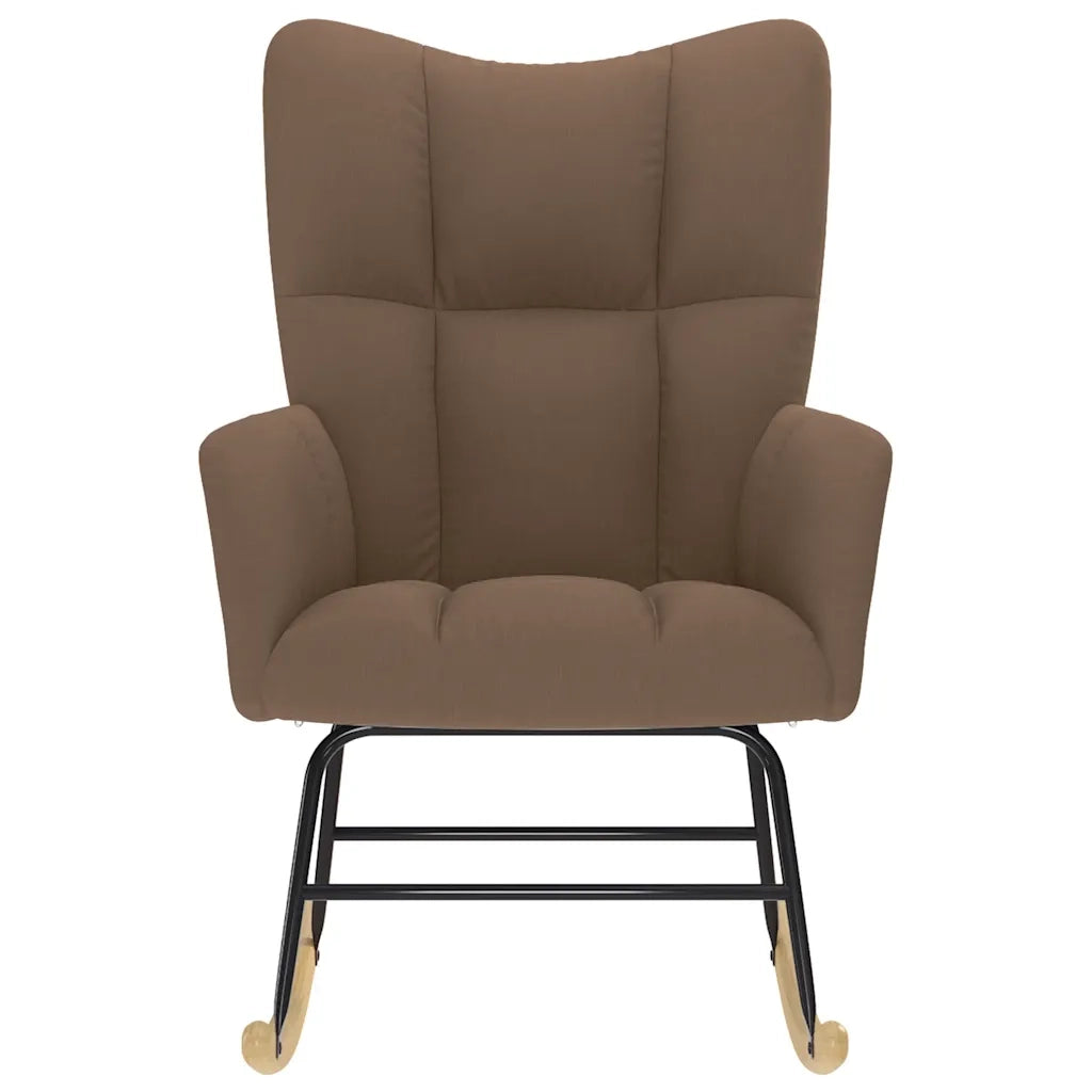 Sedia a Dondolo Marrone in Tessuto 4016793