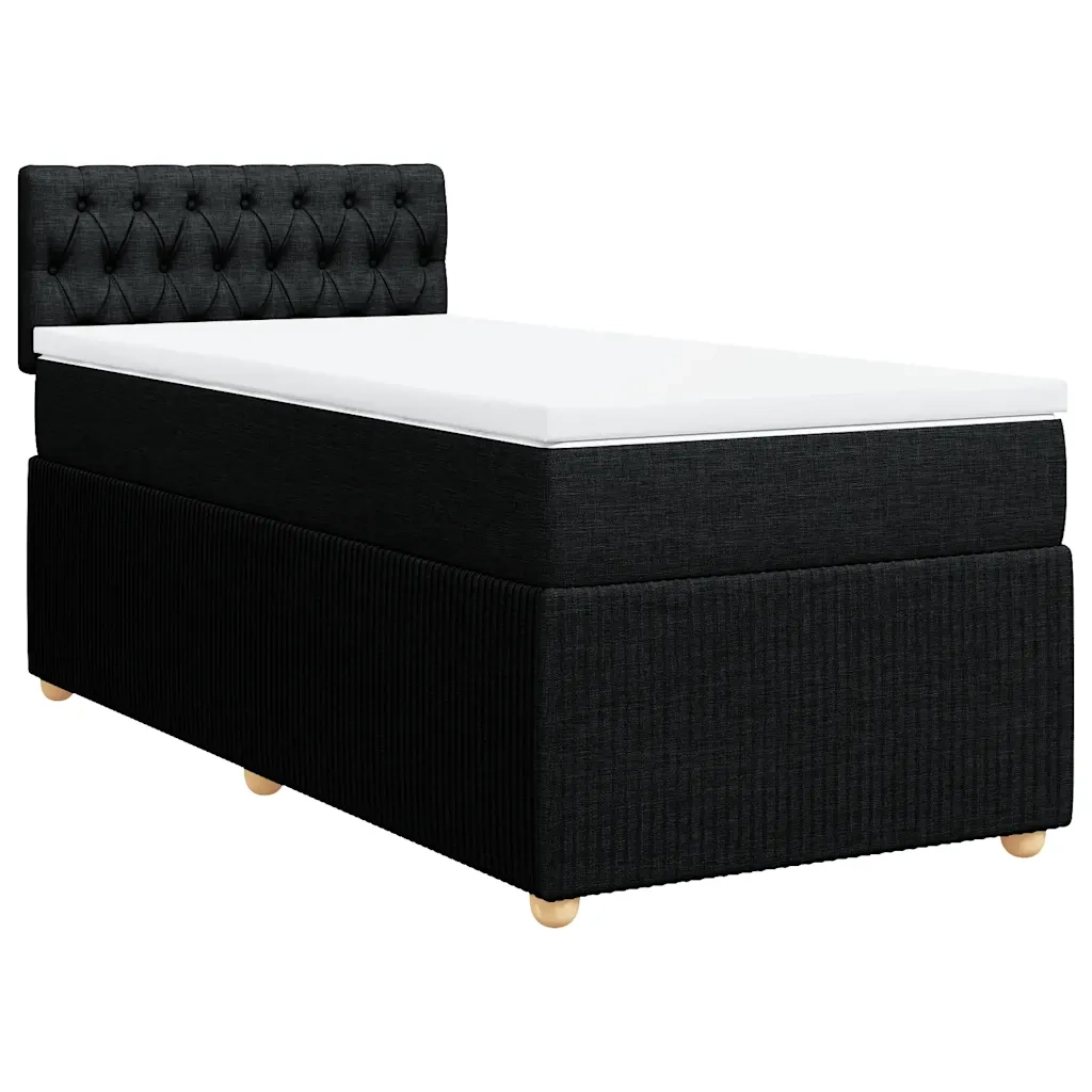 Giroletto a Molle con Materasso Nero 80x200 cm inTessuto