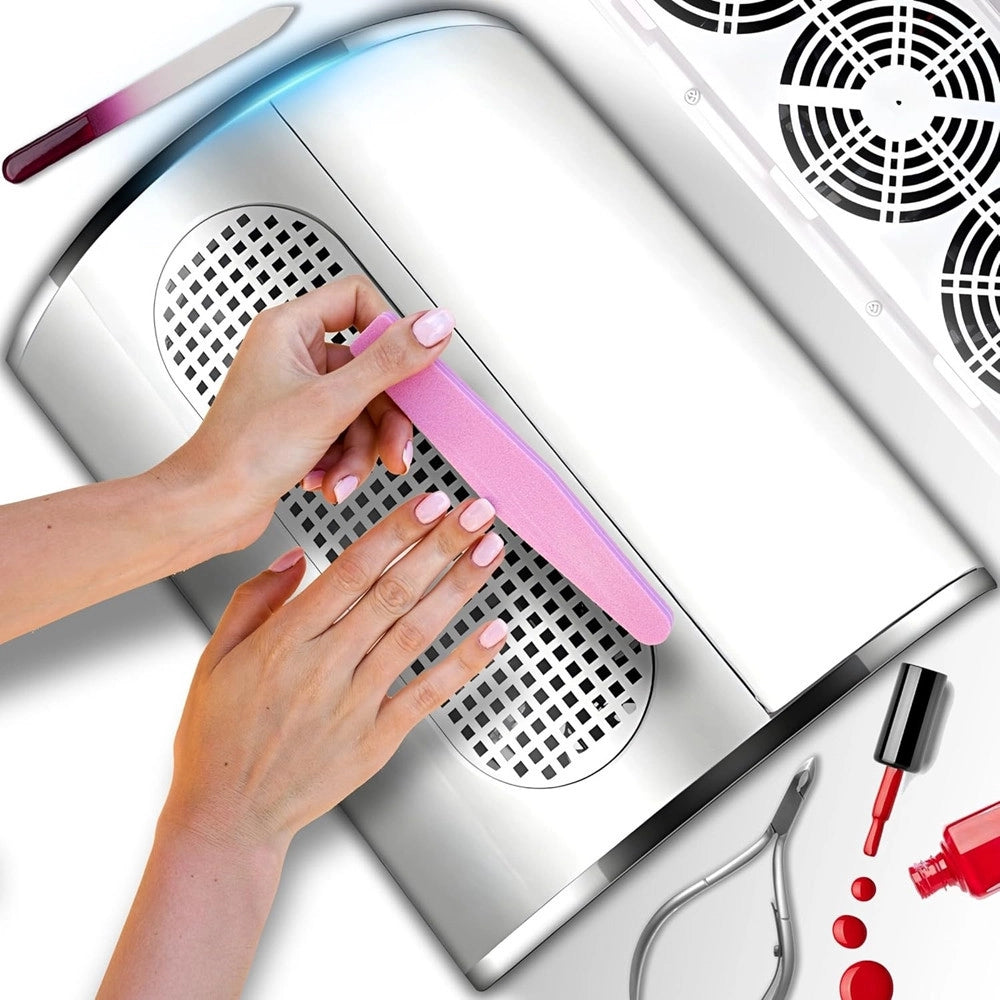 Trade Shop - Aspirapolvere Professionale Per Unghie 40 W Aspiratore Per Manicure Pedicure Bianco -