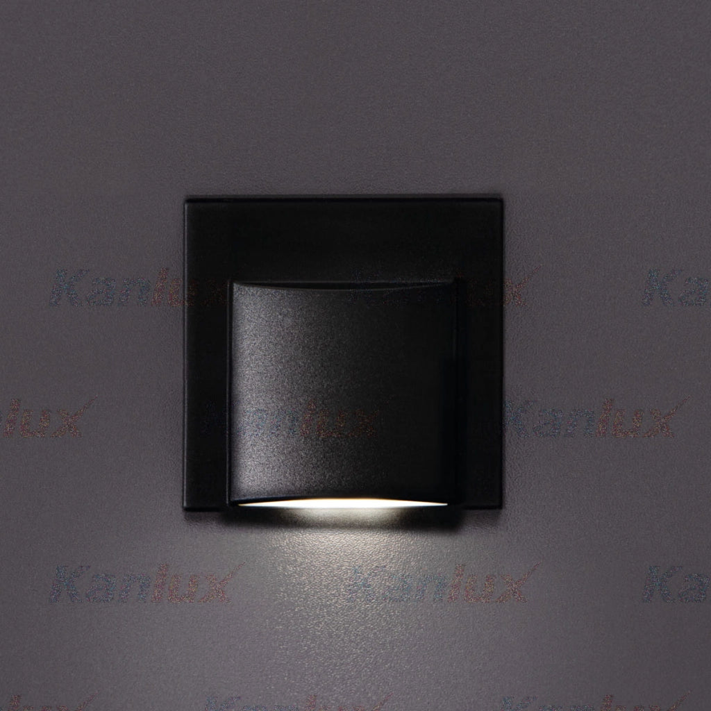 Luce scala da incasso ERINUS LED nera 12V 4000K Kanlux