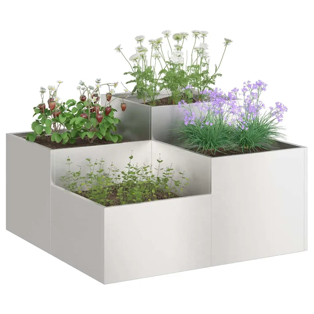 Vaso da giardino Argento 80 x 80 x 48 cm Acciaio inossidabile