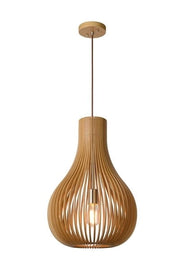 Lampada a sospensione Lucide BODO legno chiaro Ø38 E27