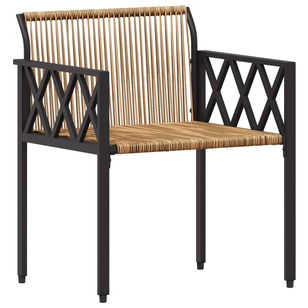 Set Mobili da Esterno 4 pcs Marrone e Bianco Crema polyrattan 42025344