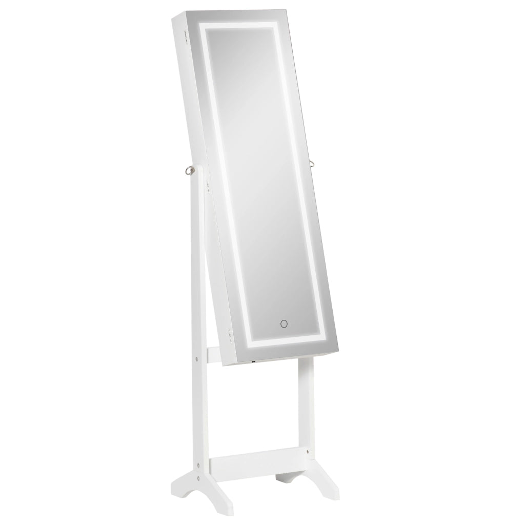Armadio per Gioielli con Luci LED ¨C Minimal ¨C Bianco 46x36,5x151,5 cm