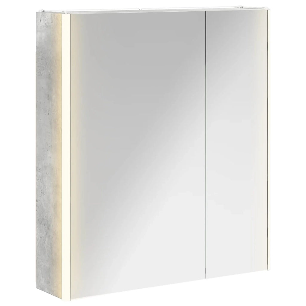 Mobiletto per specchio da bagno Grigio cemento 889242