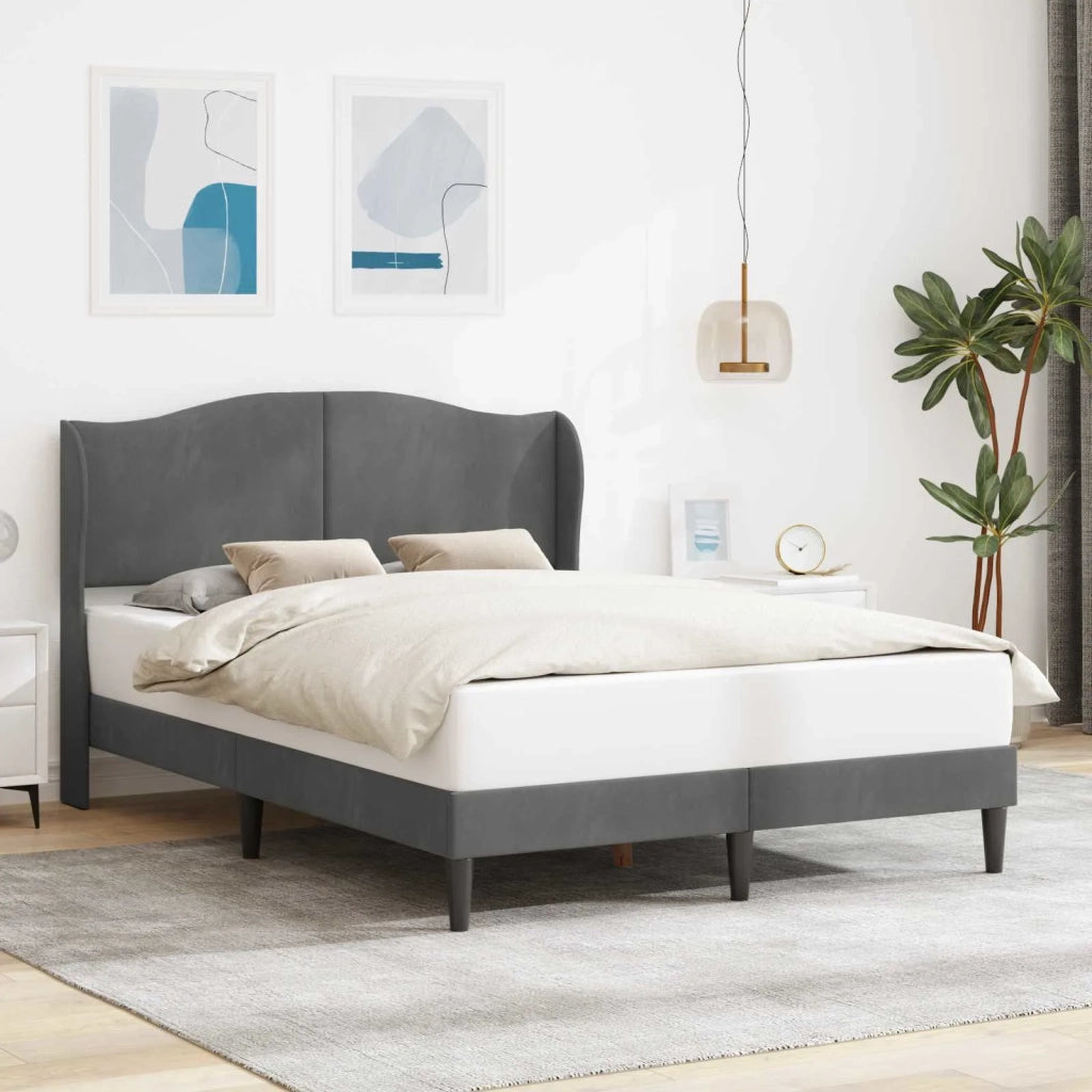 Struttura del letto-Giroletto Grigio Scuro 140 x 200 cm Velluto 399530