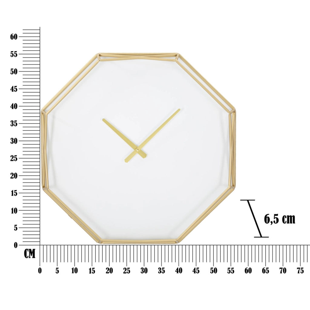 Orologio da Parete VKH281, Oro, Metallo, 56x6,5x56 cm