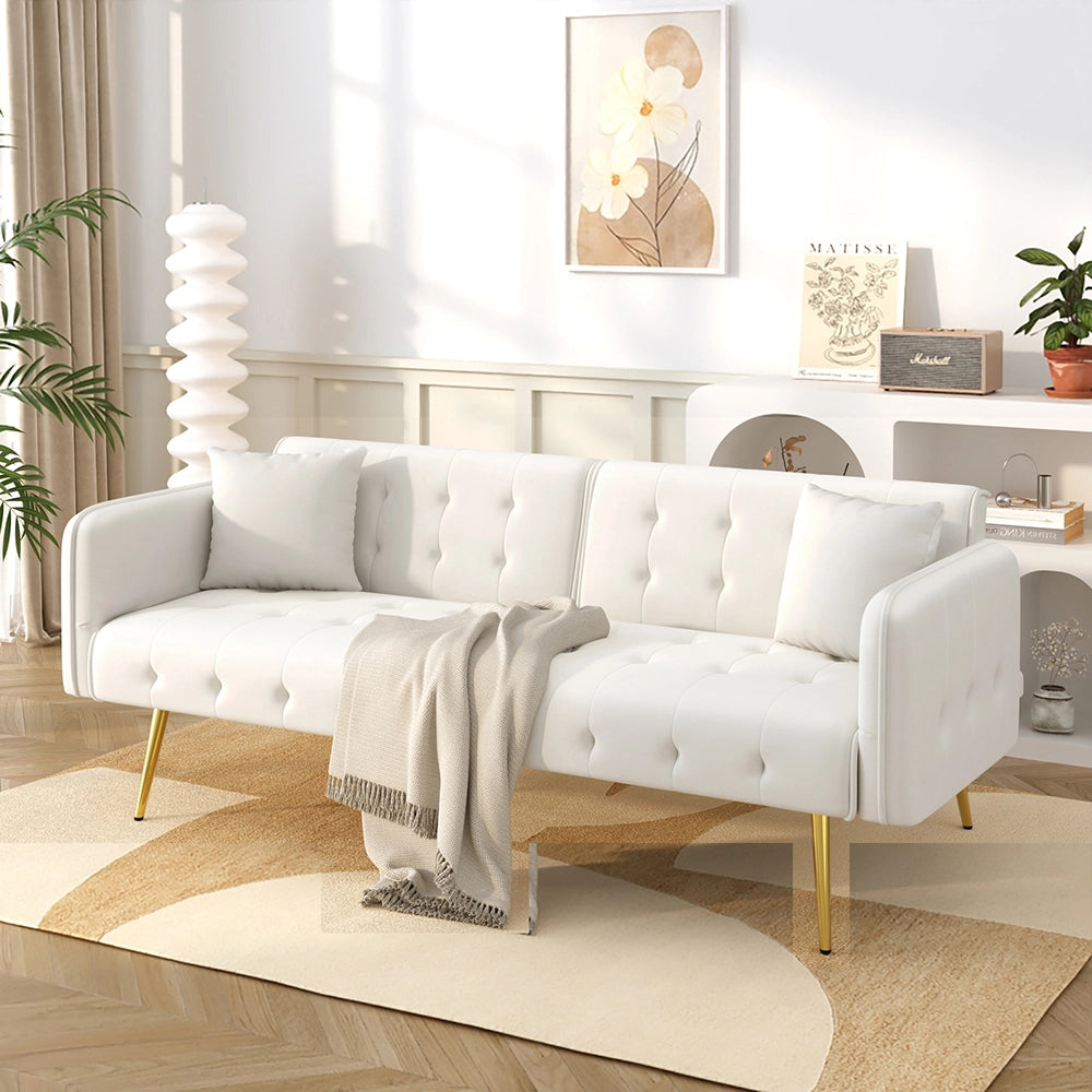 Divano letto 2 posti - Xylo - Regolabile in velluto 180x190 cm