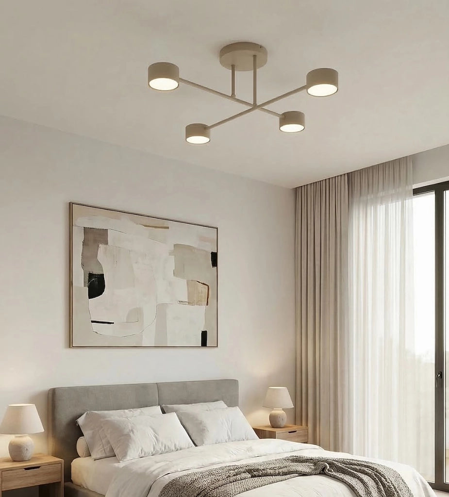 Plafoniera moderna HALO beige 4xGX53 Emibig