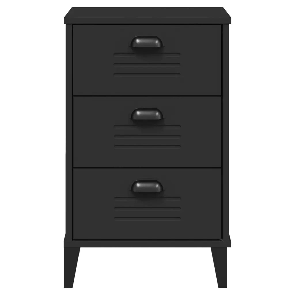 Comodino VIKEN Nero in Legno Multistrato 374912