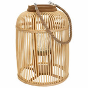 Lanterna portacandele in bambù marrone d27x37h