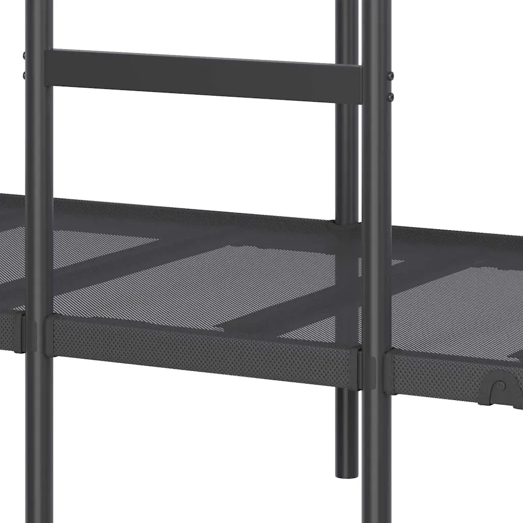 Letto a Castello senza Materasso Nero 90x190 cm in Acciaio 42000321