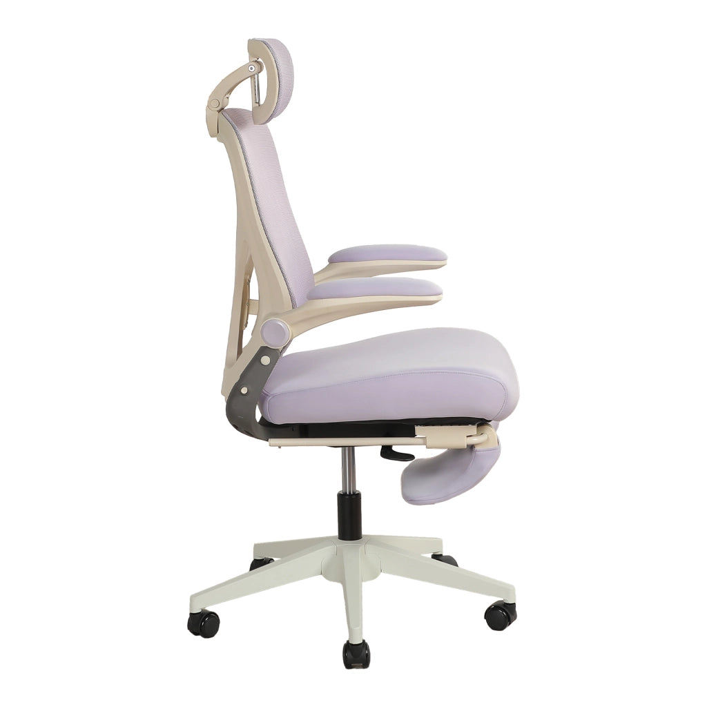 Sedia da ufficio ergonomica pieghevole ¨C zephmum ¨C viola con schienale regolabile, braccioli reclinabili e poggiatesta