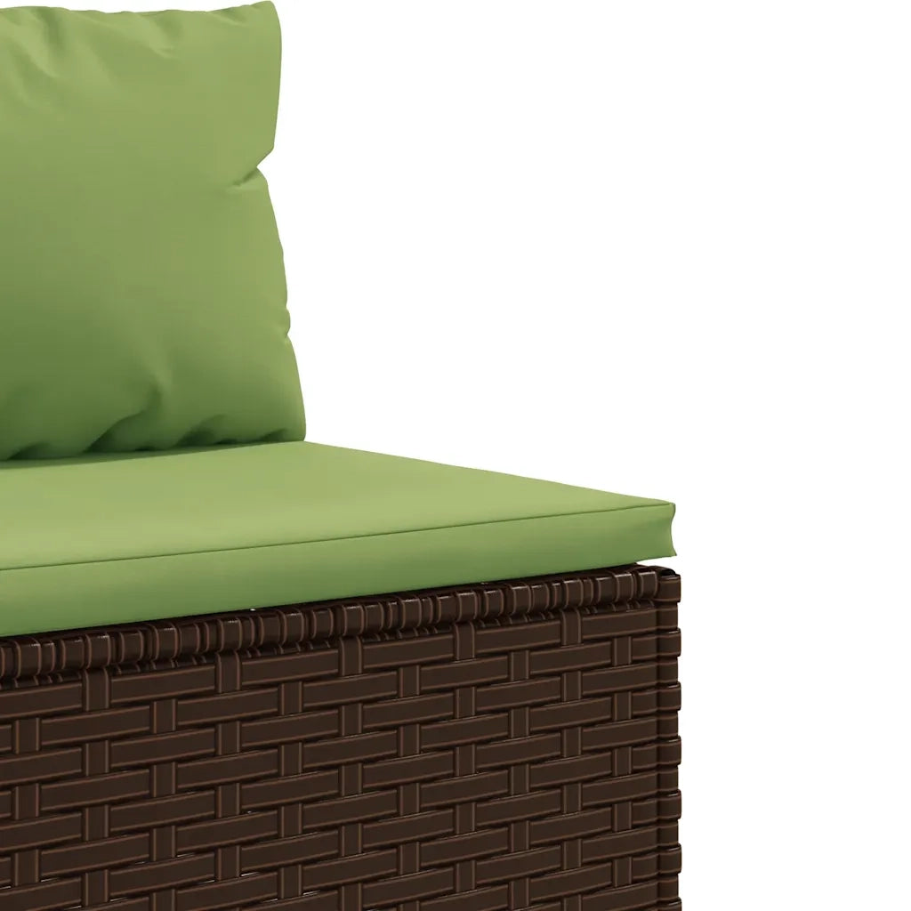 Set Mobili da Giardino 6pz con Cuscini in Polyrattan Marrone 3308102