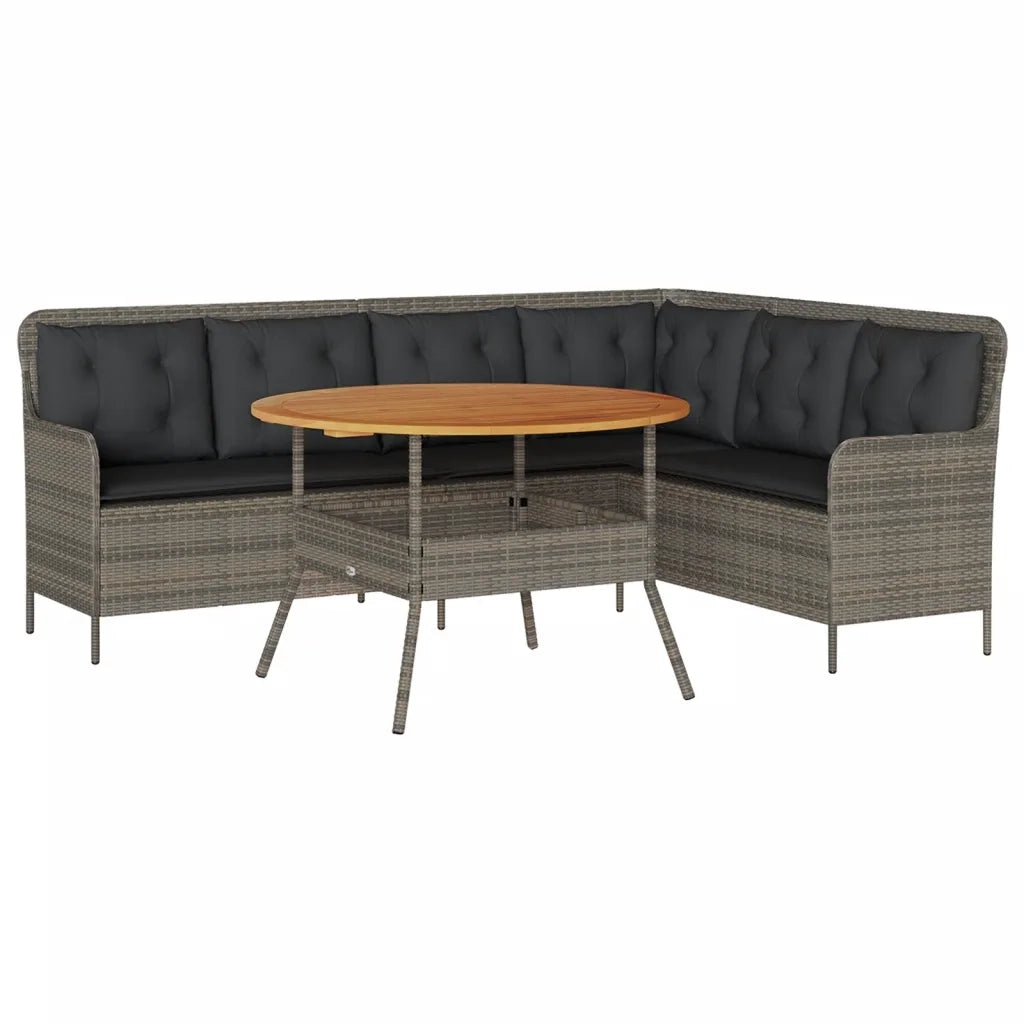 Set Divano da Giardino 2 pz con Cuscini Grigio in Polyrattan 3262092