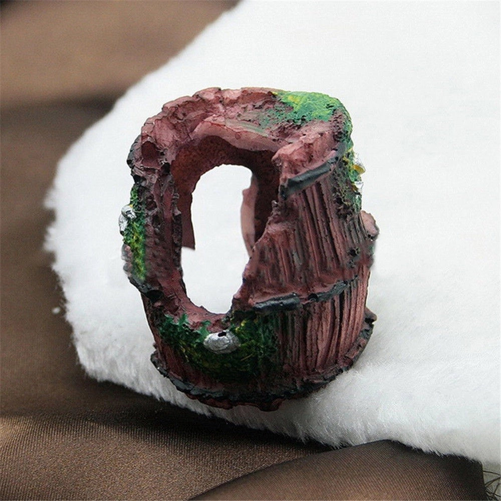 Trade Shop - Decorazione Per Acquario Barile Relitto Grotta Resina Pesci Acqua Ornamento -