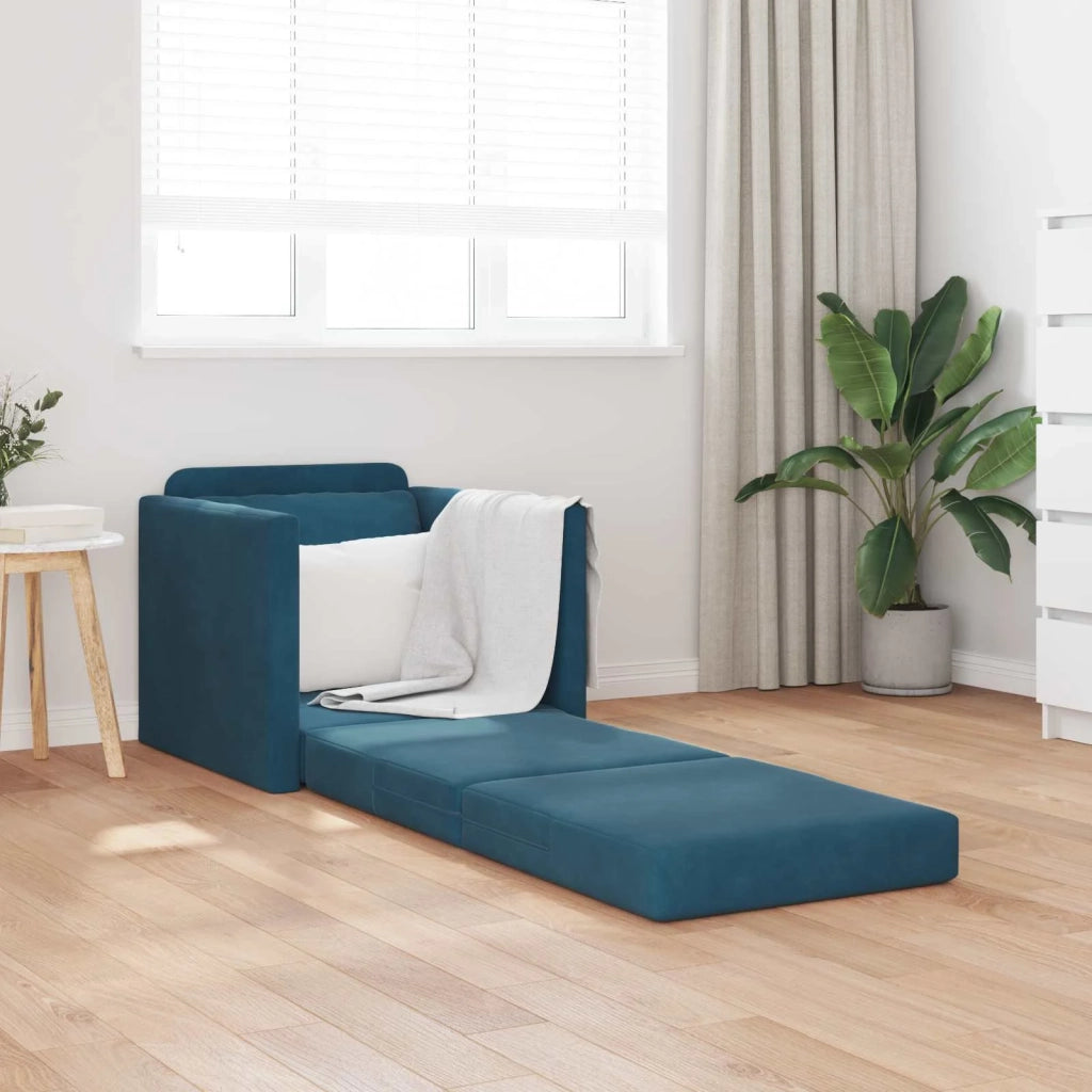 Divano letto Blu 74 x 77 x 81 cm Velluto 4106617