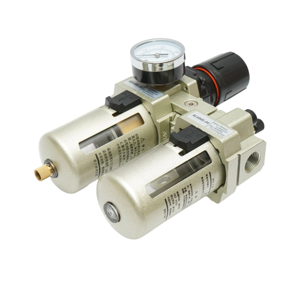 Filtro aria e lubrificatore con regolatore di pressione max. 1 MPa, attacco 1/2