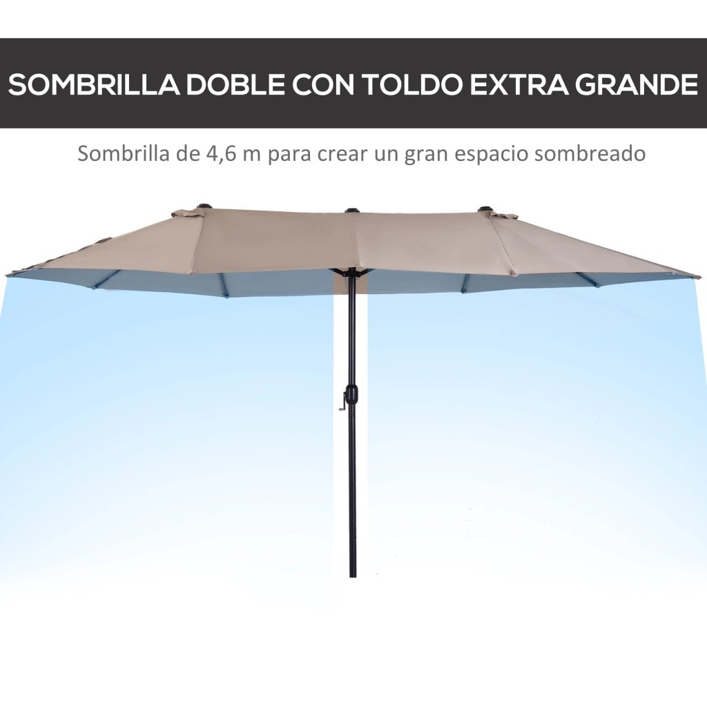 Ombrellone da Giardino ¨C Minimal ¨C 455x265x238 cm, Marrone