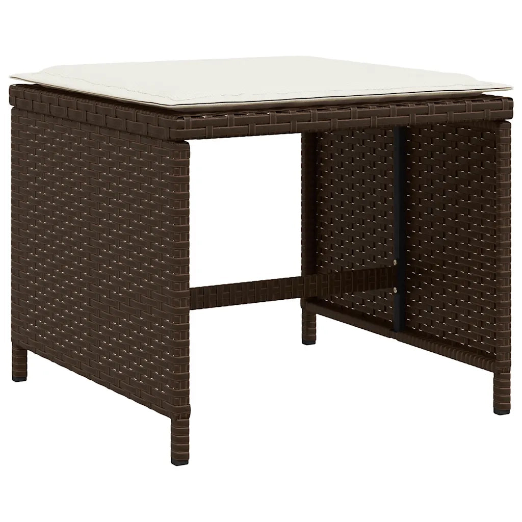 Set da Pranzo da Giardino 11 pz con Cuscini Polyrattan Marrone 3278096