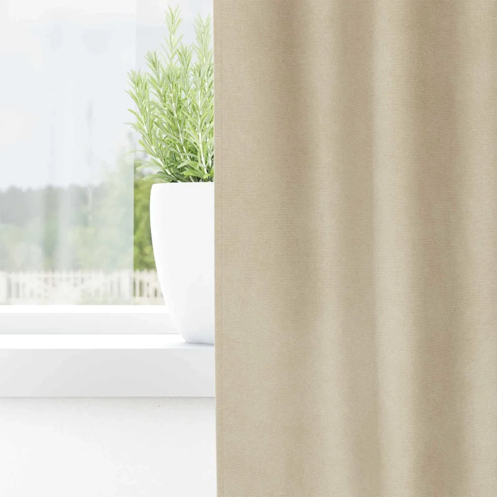Tende Oscuranti | Tende Blackout 2 pz Crema 140 x 225 cm Velluto