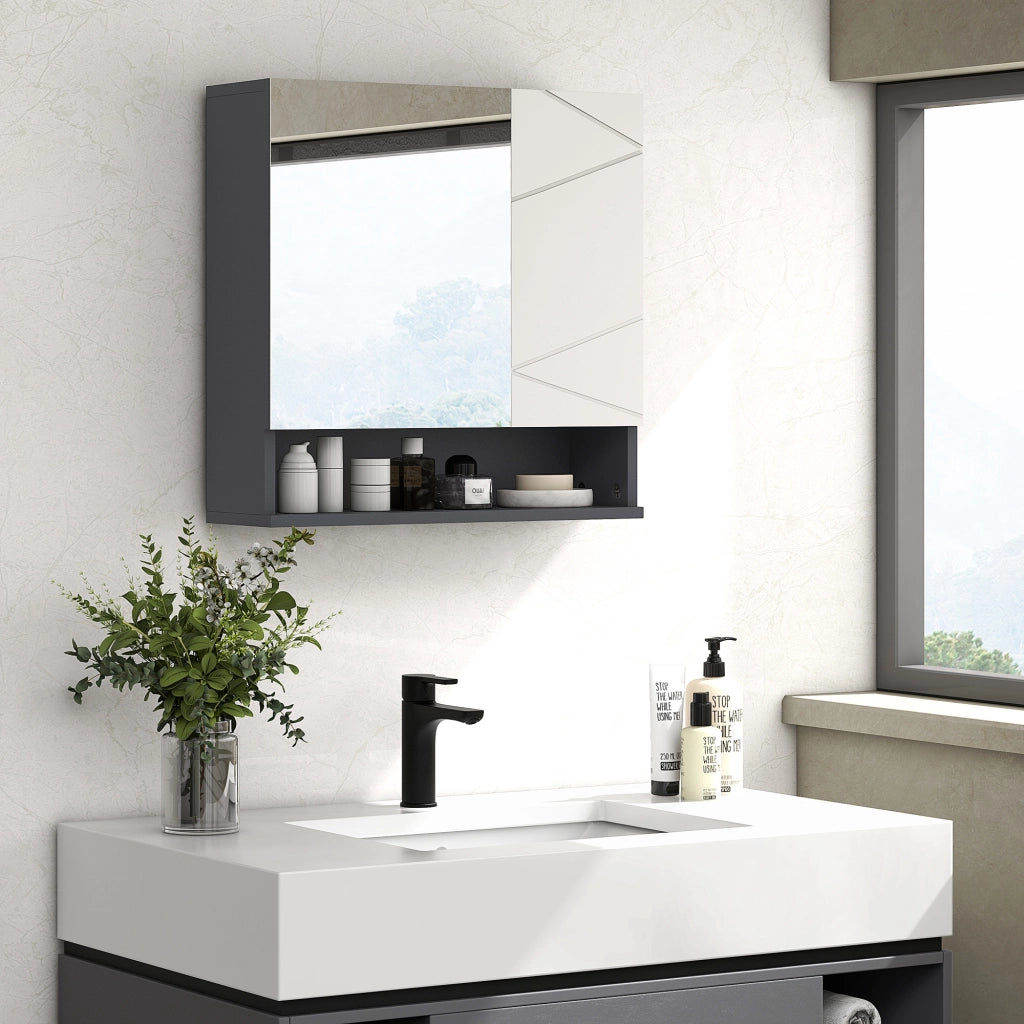Armadietto da Bagno con Specchio ¨C Xylo ¨C Ripiani Regolabili Bianco