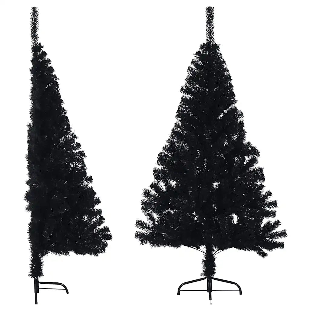 Albero di Natale | Decorazioni natalizie Artificiale a Met¨¤ con Base Nero 150 cm PVC