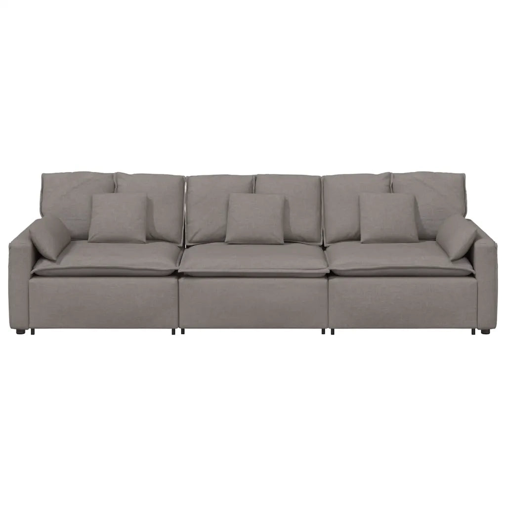 Divano Modulare con Cuscini Tortora 3321092