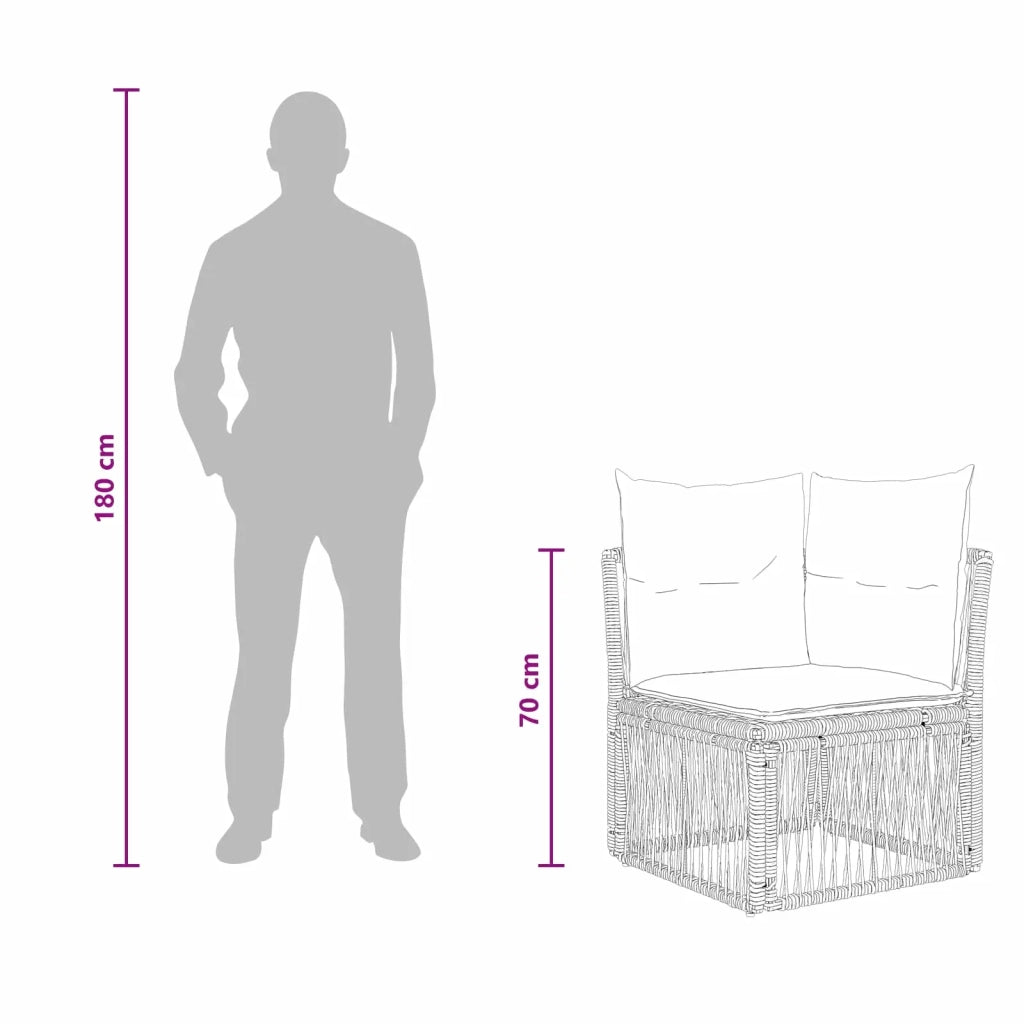 Set Divano da Giardino 9 pz Grigio polyrattan 3434246