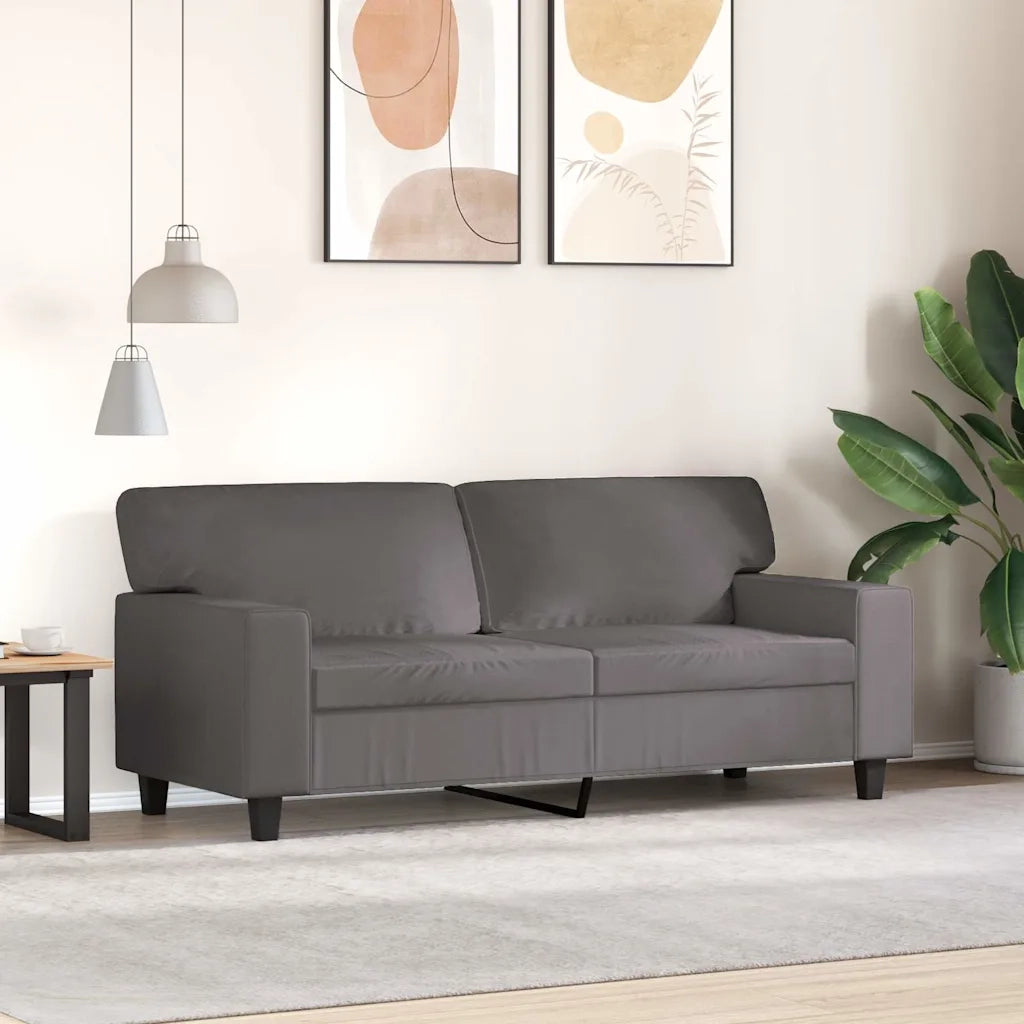 Divano a 2 Posti-Sofa 2 Posti Grigio 140 cm in Similpelle 960799