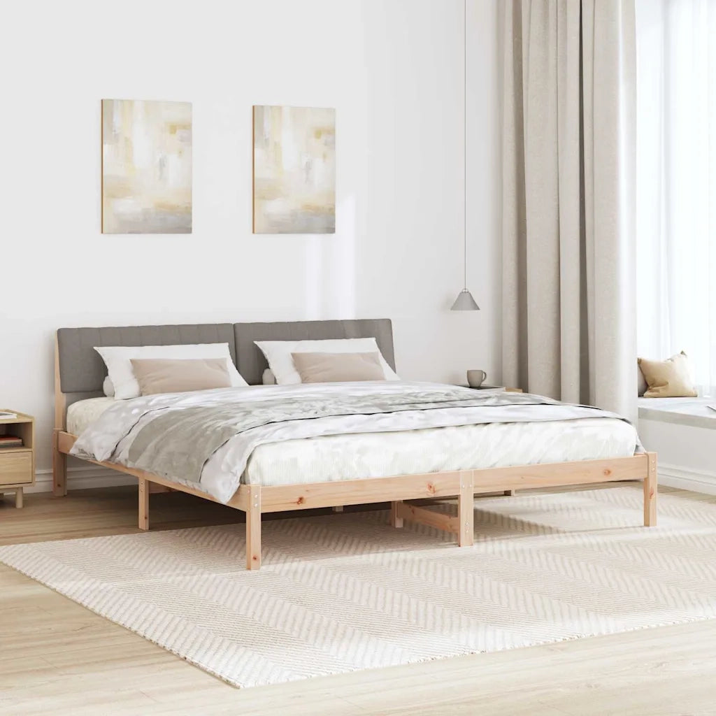 Letto matrimoniale | Letto per adulti | Struttura del Letto con testiera Marrone e taupe 180 x 200 cm