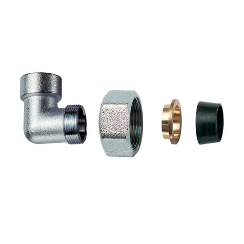 GOMITO FEMMINA CROMATO C/MONOCONO IN GOMMA PER RAME- 3/4 x 22- FAR- pezzi 1