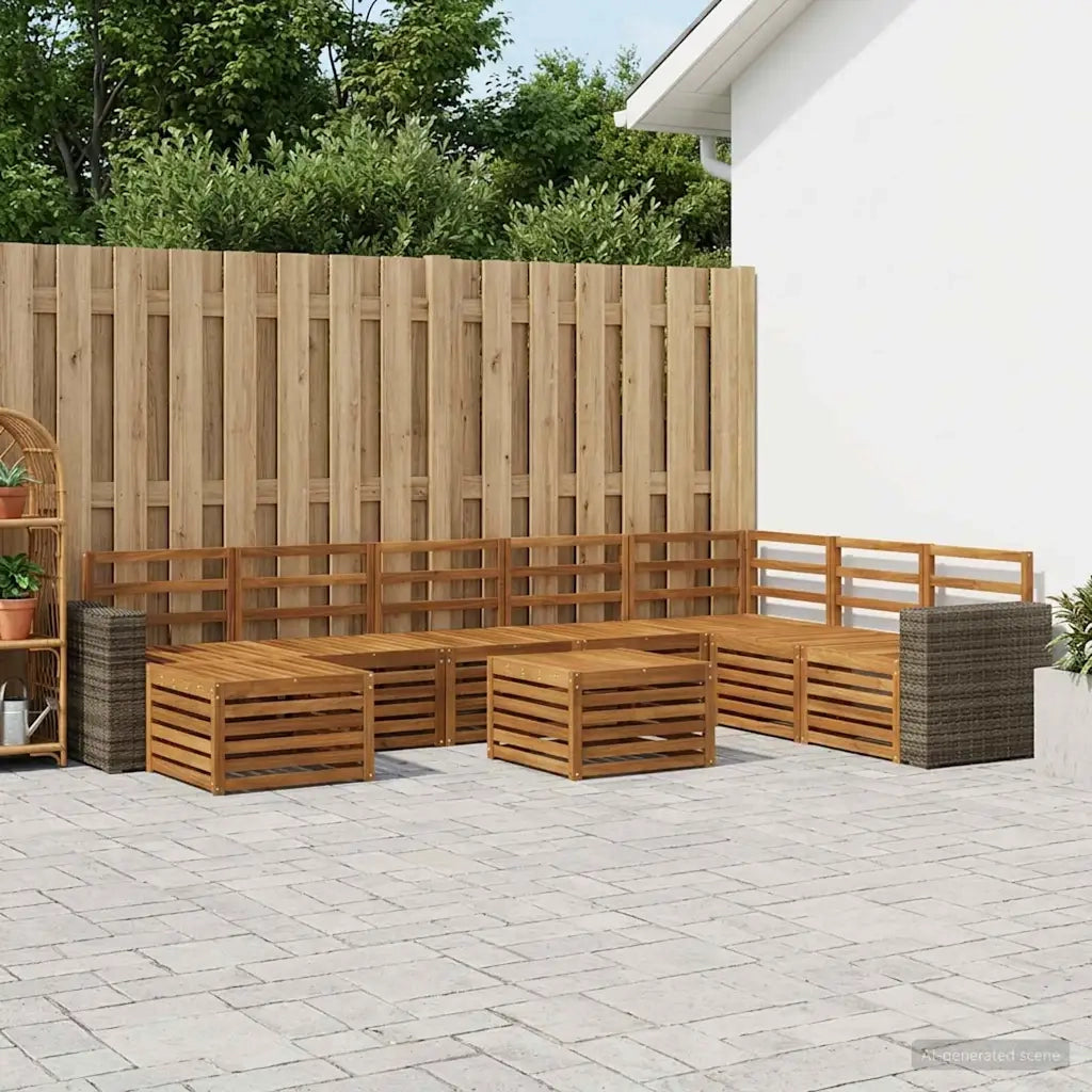 Set di divani da esterno 9 pcs Naturale 3384755