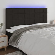 Testiera a LED-Testata con LED Nera 160x5x118/128 cm in Tessuto 643424