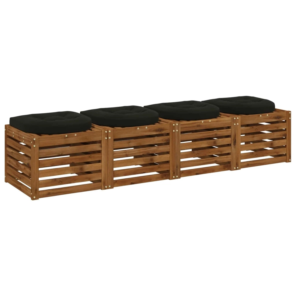 Cuscini per Sedia in 4 Pezzi 4 pz 100% Poliestere Nero 945325