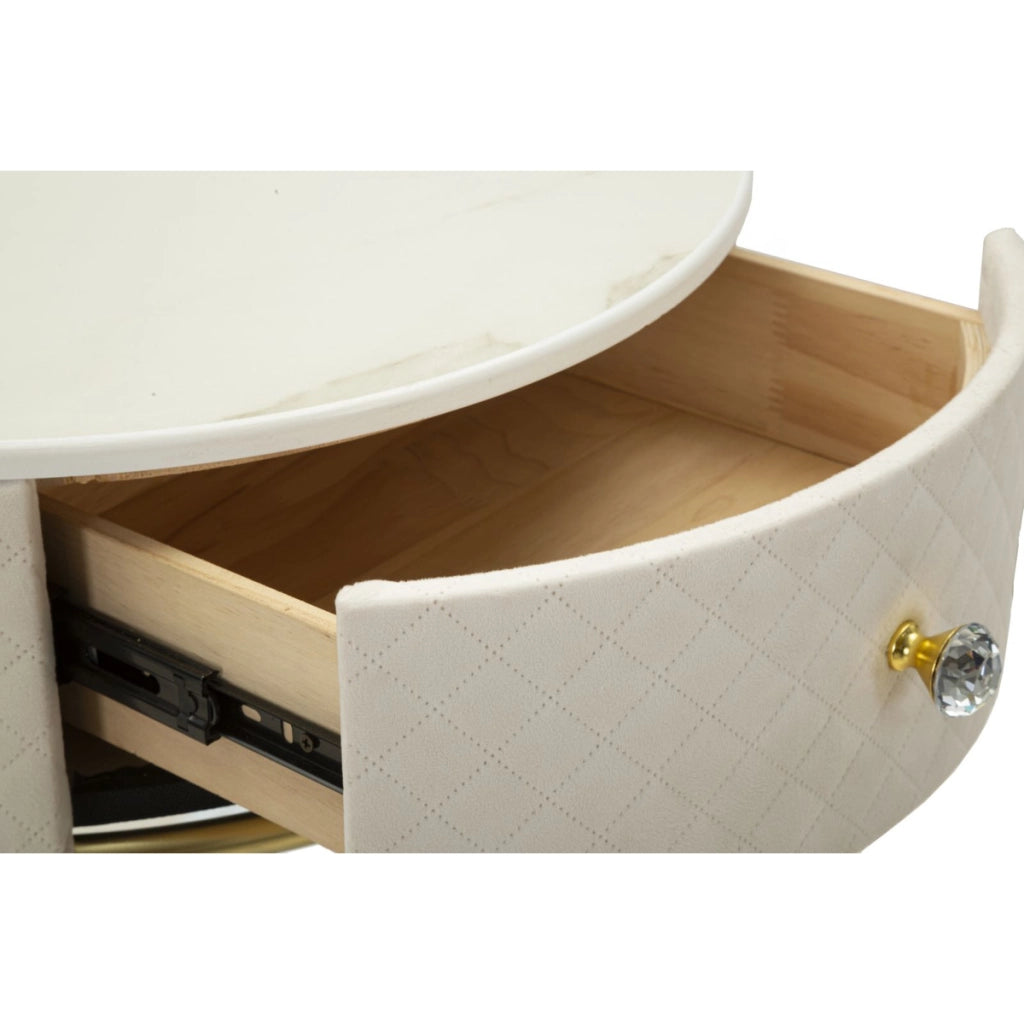 Comodino VKH755, Beige, Legno, 52x52x70 cm