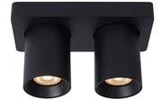 Plafoniera Lucide Nigel nera 2xGU10 LED 2200K dimmer
