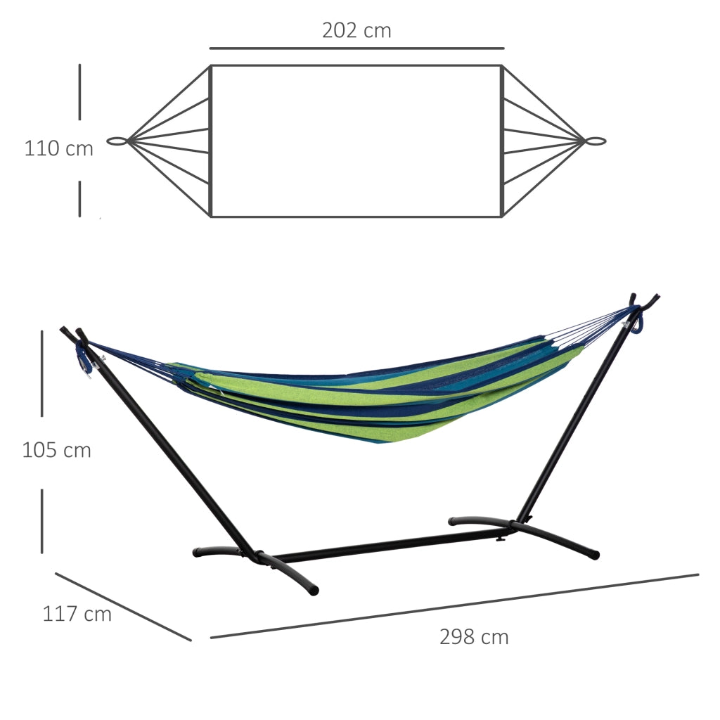 Amaca Autoportante con Supporto e Borsa ¨C Xylo ¨C Verde 298x117x105 cm